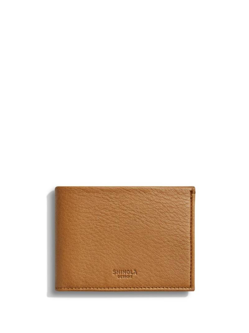 Shinola Slim grained-leather bi-fold wallet - Brown von Shinola