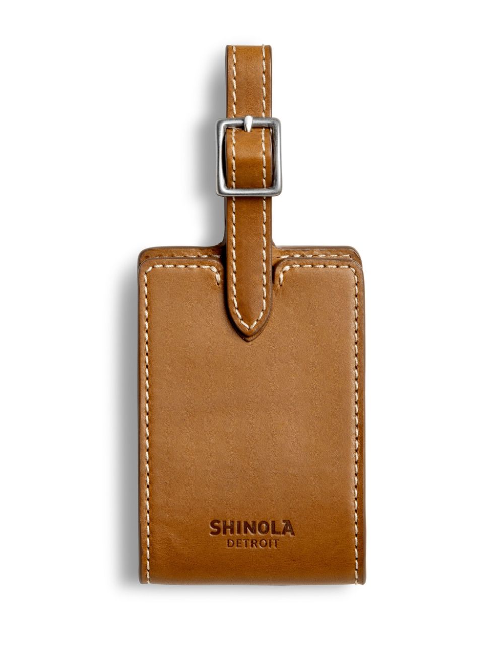 Shinola leather luggage ID tag - Brown von Shinola