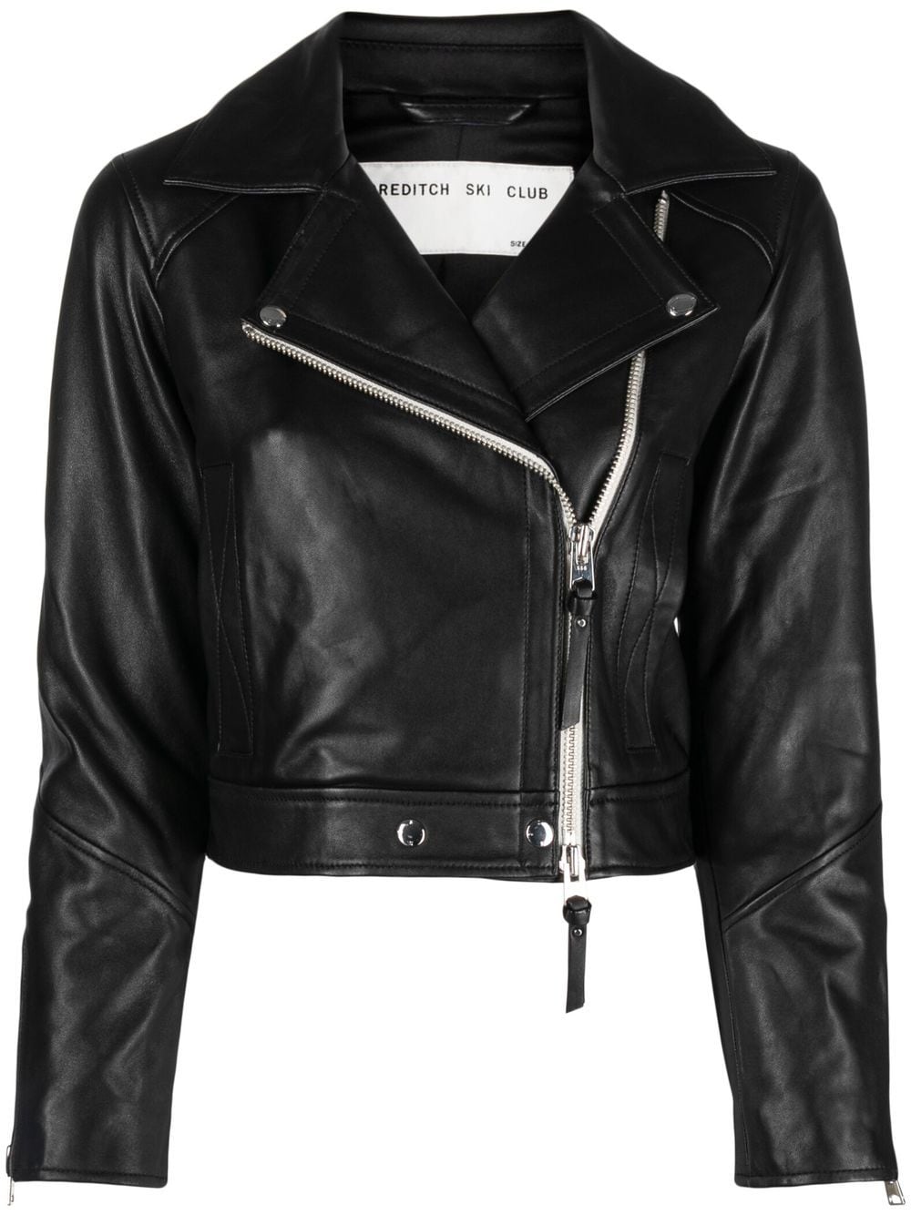 Shoreditch Ski Club Vyner cropped biker jacket - Black