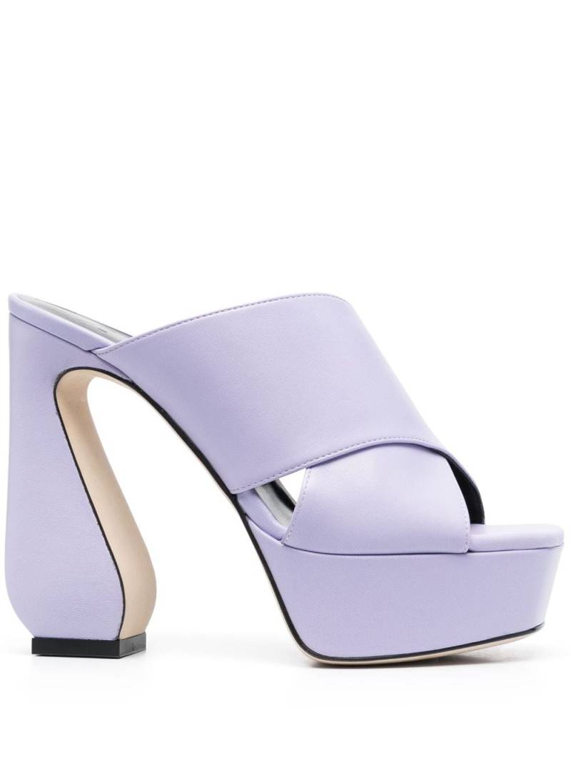 Si Rossi 130mm platform leather mules - Purple von Si Rossi