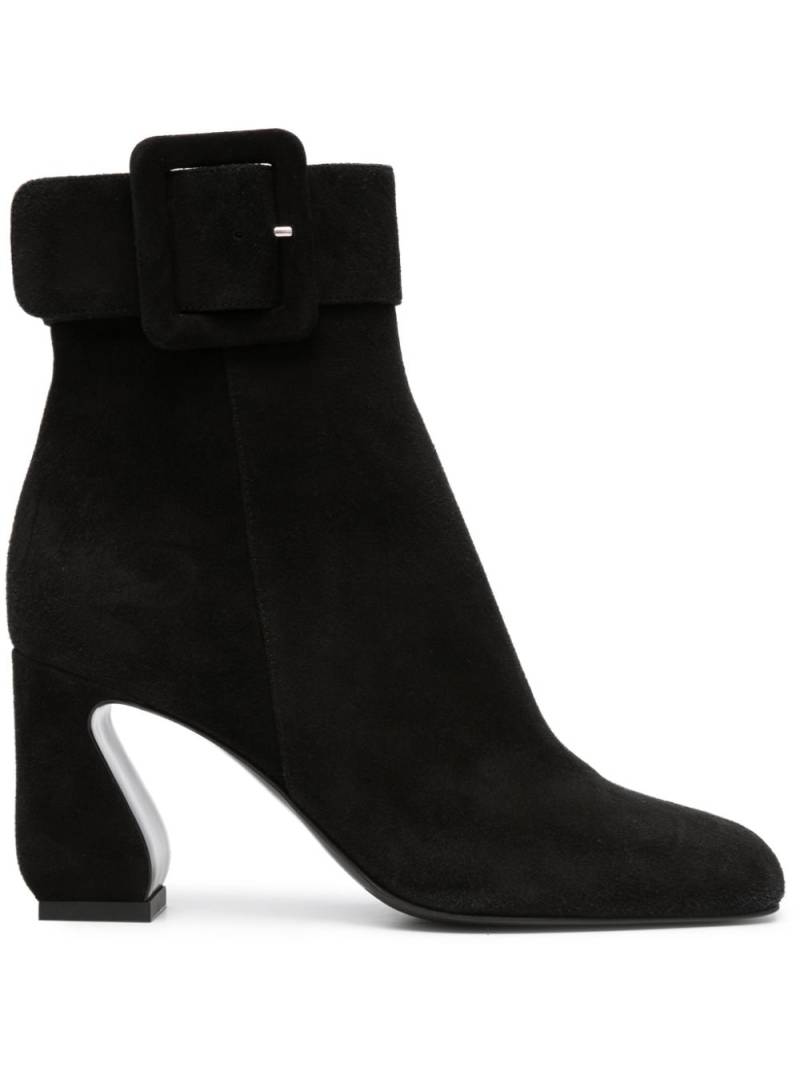 Si Rossi 85mm square-toe leather boots - Black von Si Rossi