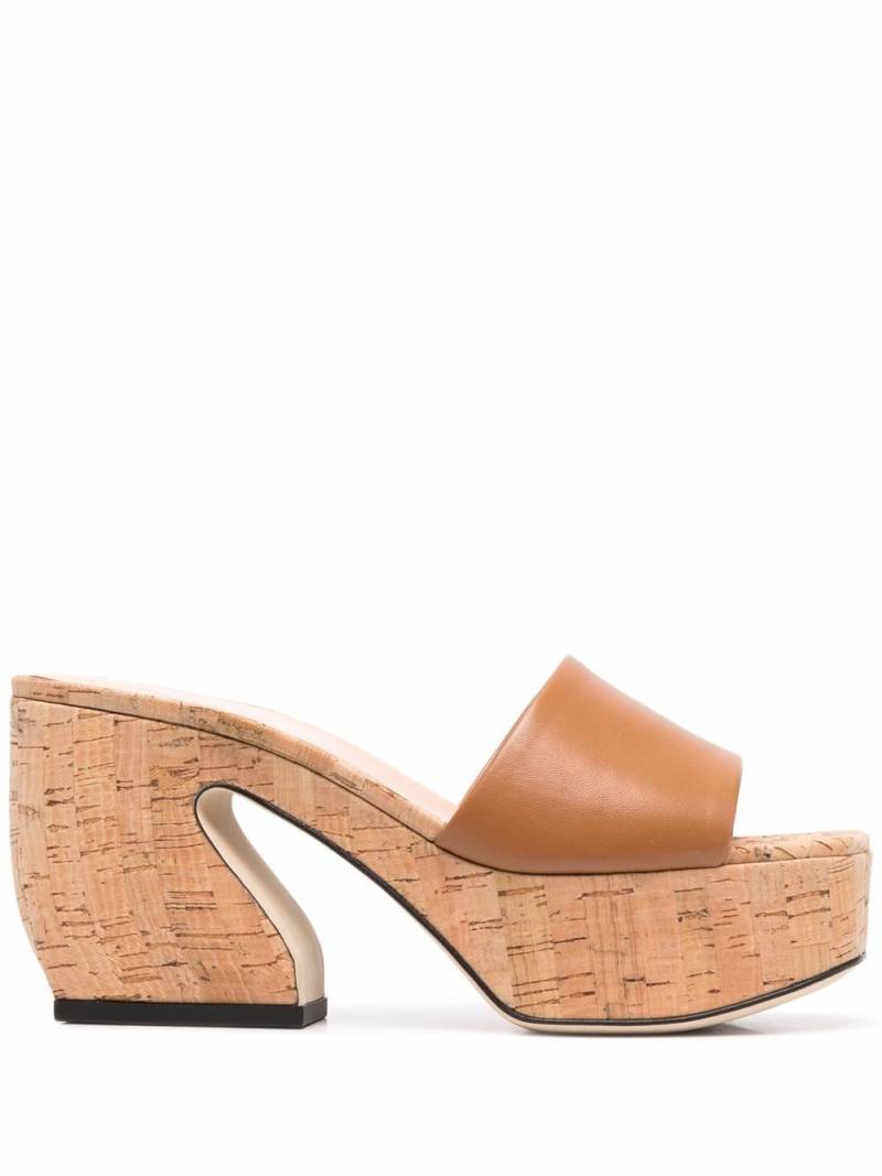 Si Rossi cork platform mules - Brown von Si Rossi