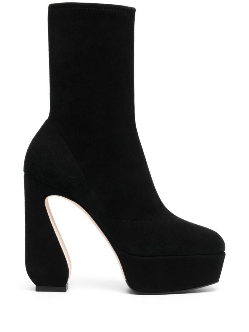 Si Rossi sculpted-heel platform ankle boots - Black von Si Rossi