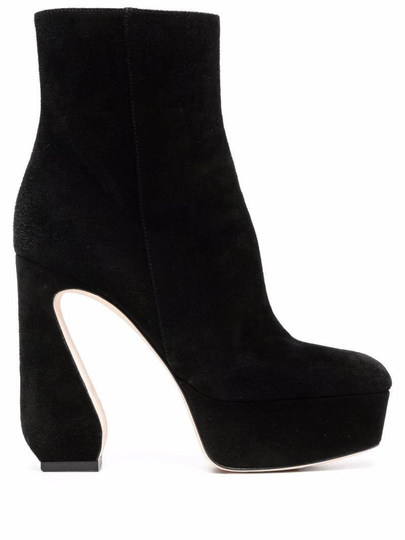 Si Rossi sculpted-heel platform boots - Black von Si Rossi