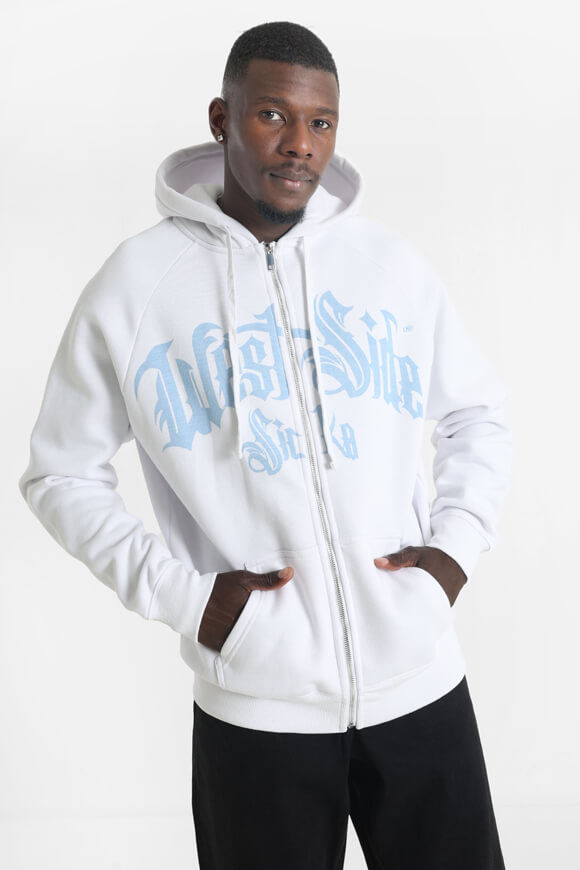 Sicko Kapuzensweatjacke | Weiss + Hellblau | Herren  | L von Sicko