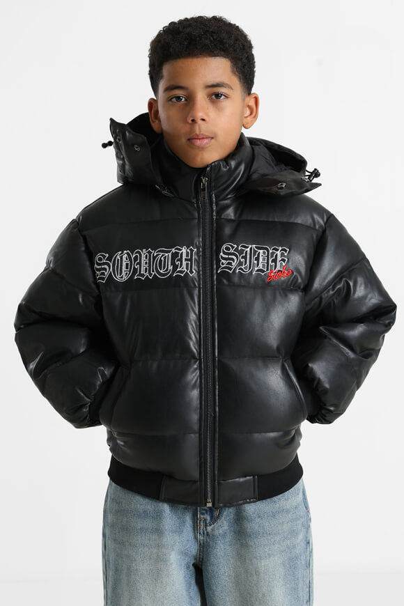 Sicko Puffer Kunstlederjacke | Schwarz | Jungen  | 10 von Sicko