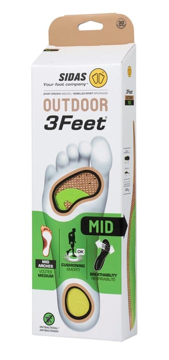 Sidas 3Feet Outdoor mid Einlegesohle braun von Sidas