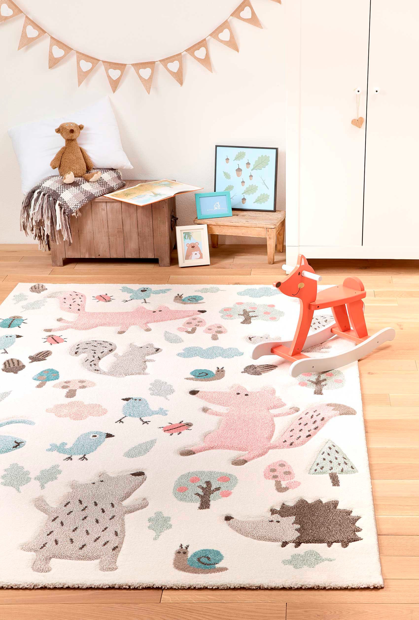 Sigikid Kinderteppich »Forest«, rechteckig, Wald Tiere Design, Kurzflor von sigikid