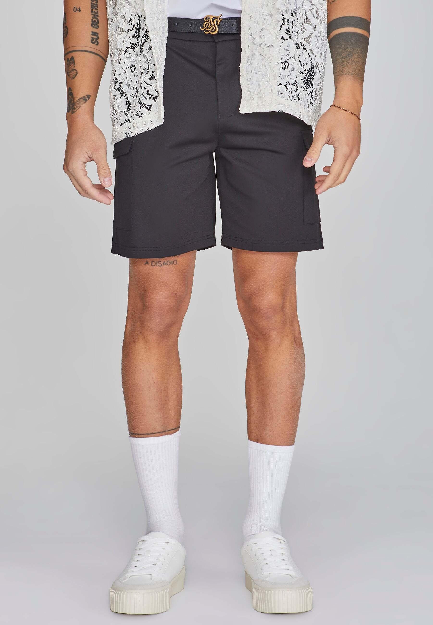 Sik Silk - Cargoshorts Cargo Shorts, für Herren, Schwarz, Größe M von Sik Silk