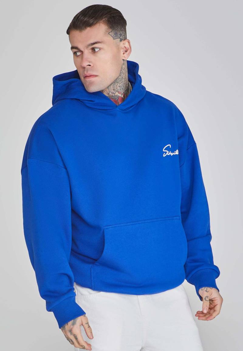 Hoodie Script Hoodie Herren Blau L von Sik Silk