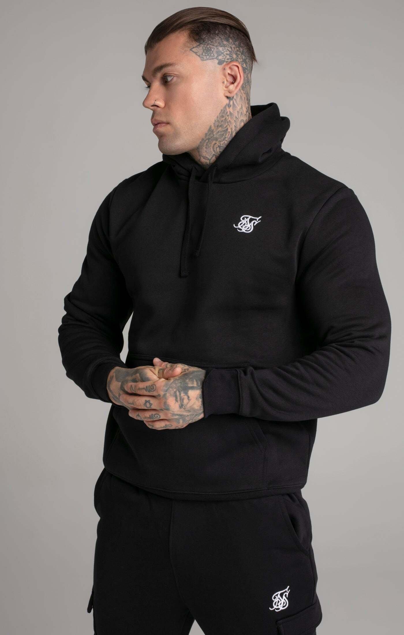 Sik Silk - Kapuzenpullover Black Essential Overhead Hoodie, für Herren, Schwarz, Größe S von Sik Silk