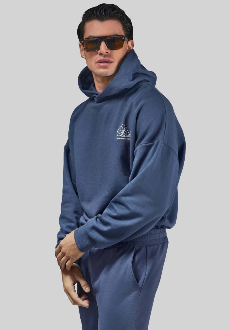 Kapuzenpullover Graphic Hoodie Herren Blau L von Sik Silk