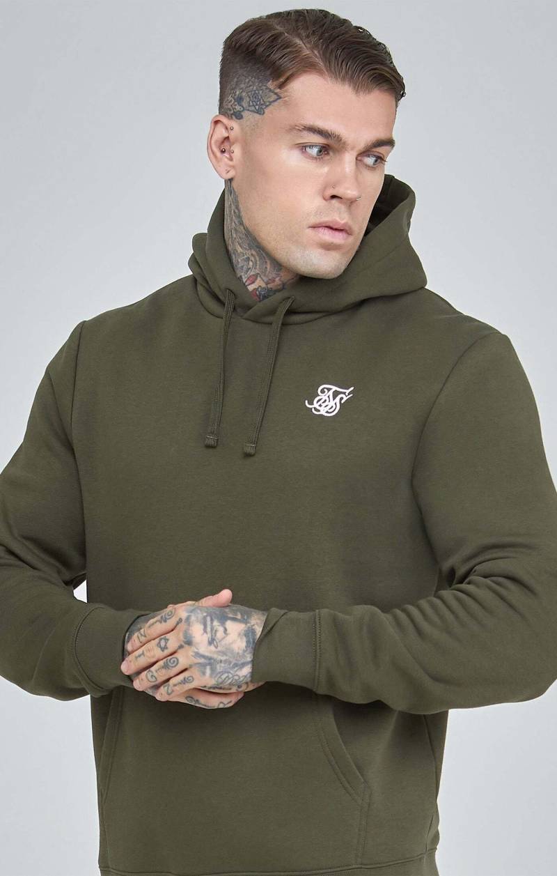 Kapuzenpullover Khaki Essential Overhead Hoodie Herren Khaki M von Sik Silk