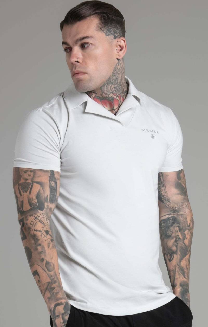 Polos Smart Revere Polo Herren Weiss M von Sik Silk