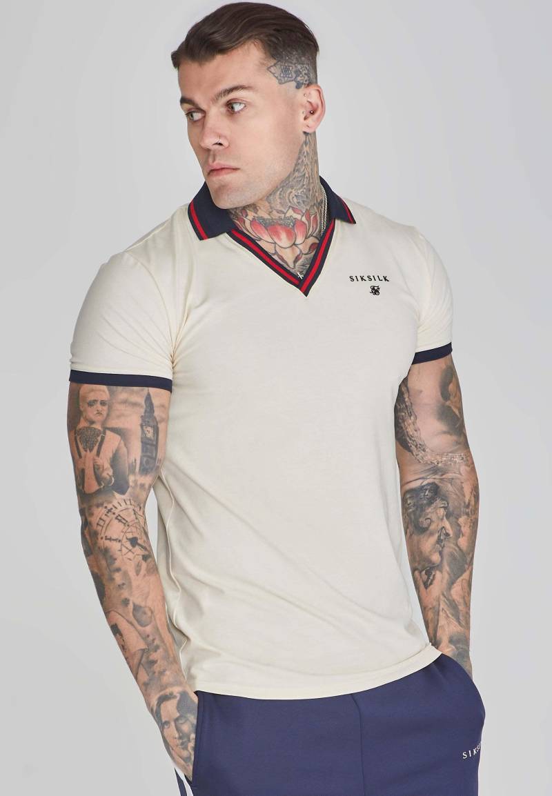 Poloshirt Polo T-shirt In Ecru Herren Beige L von Sik Silk