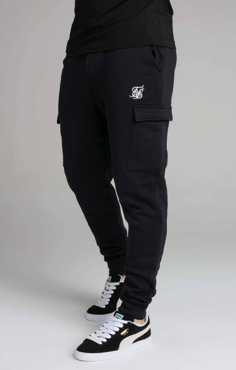 Sweatpants Black Essential Cargo Jogger Herren Schwarz M von Sik Silk