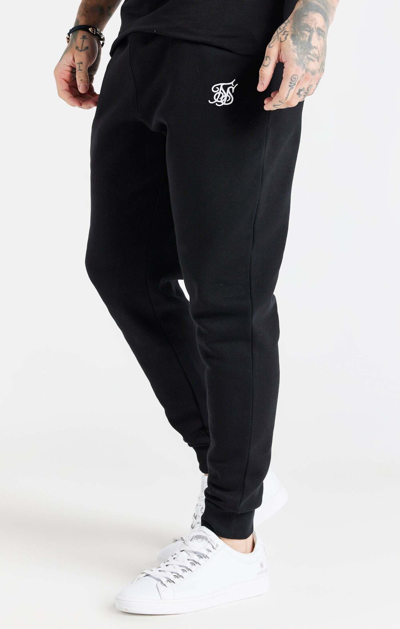 Sweatpants Essential Cuffed Jogger Herren Schwarz L von Sik Silk