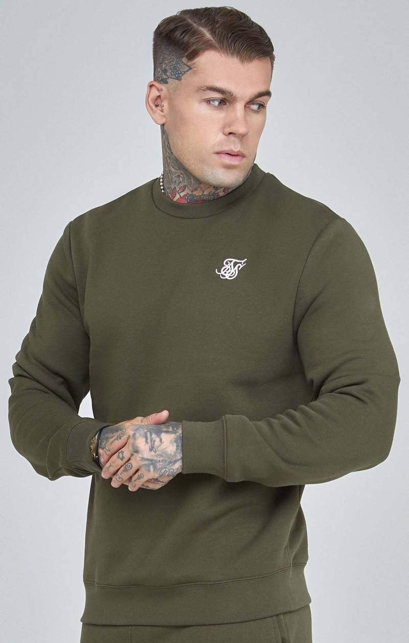 Sweatshirts Khaki Essential Sweatshirt Herren Khaki XXL von Sik Silk