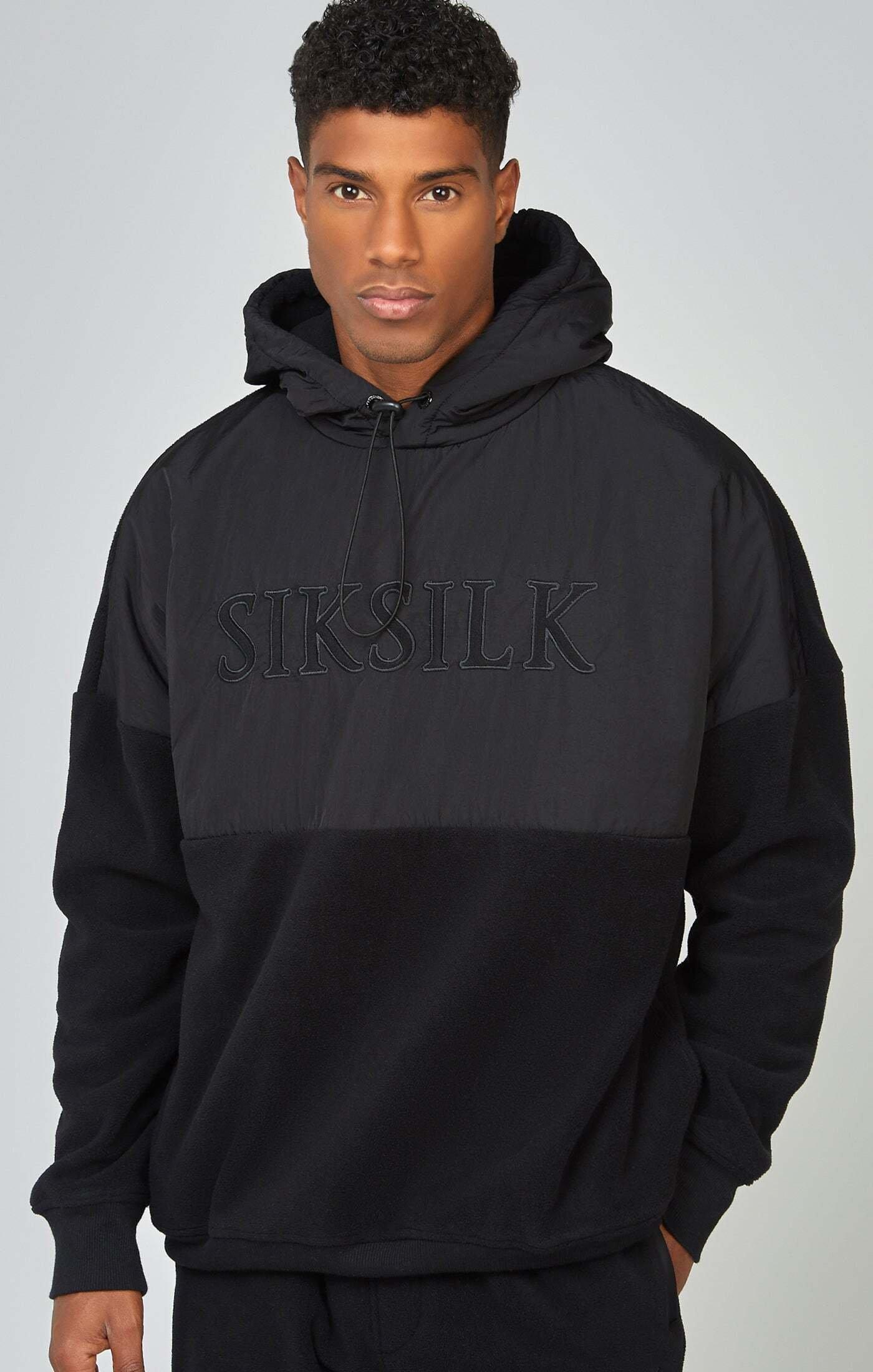 Sweatshirts Polar Fleece Cut & Sew Overhead Hoodie Herren Schwarz L von Sik Silk