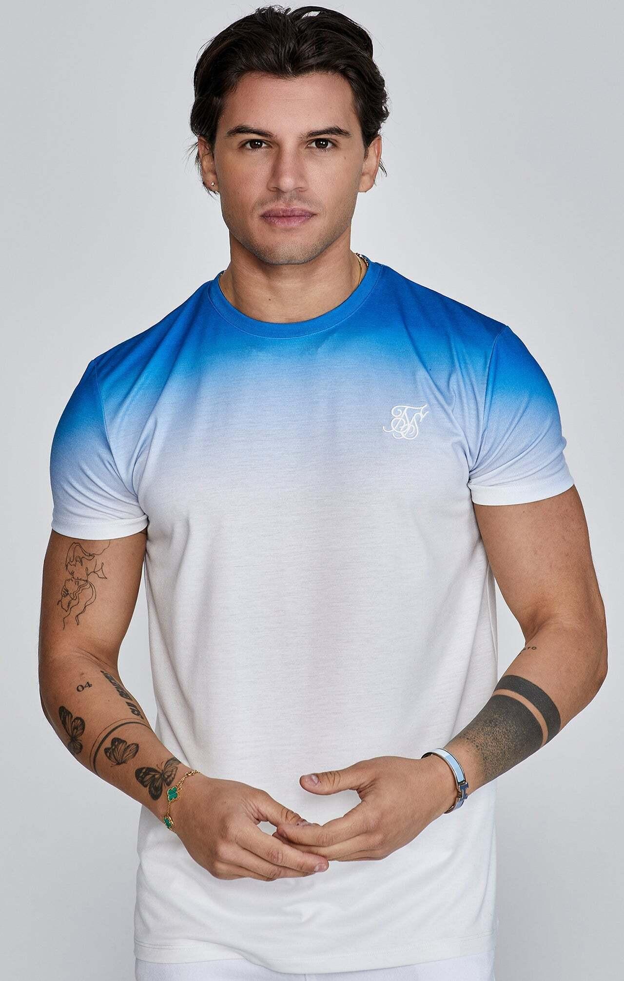 Sik Silk - T-Shirt Fade in Blue, White, für Herren, Weiss, Größe L von Sik Silk