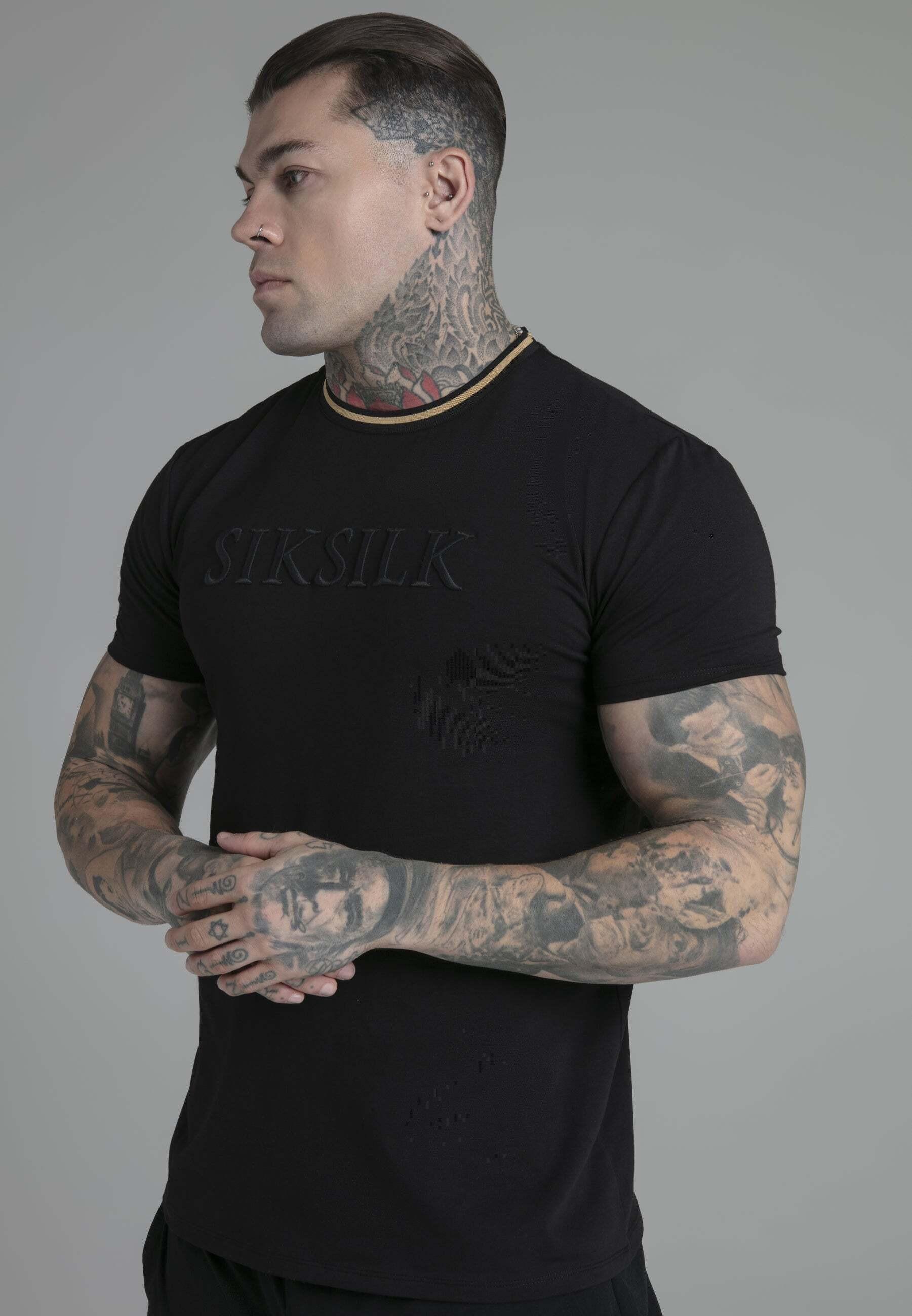 T-shirt Logo T-shirt In Black Herren Schwarz L von Sik Silk