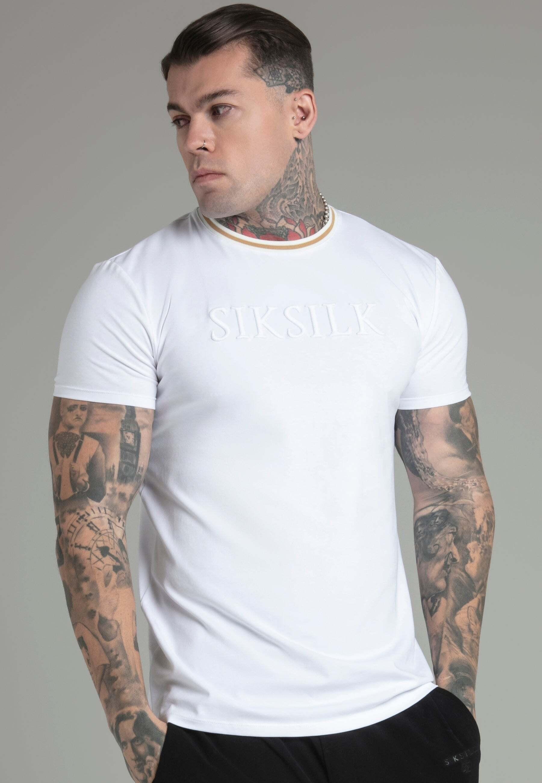 T-shirt Logo T-shirt In White Herren Weiss M von Sik Silk