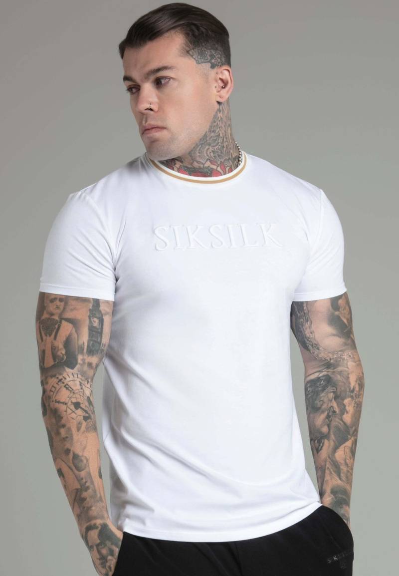 T-shirt Logo T-shirt In White Herren Weiss XL von Sik Silk