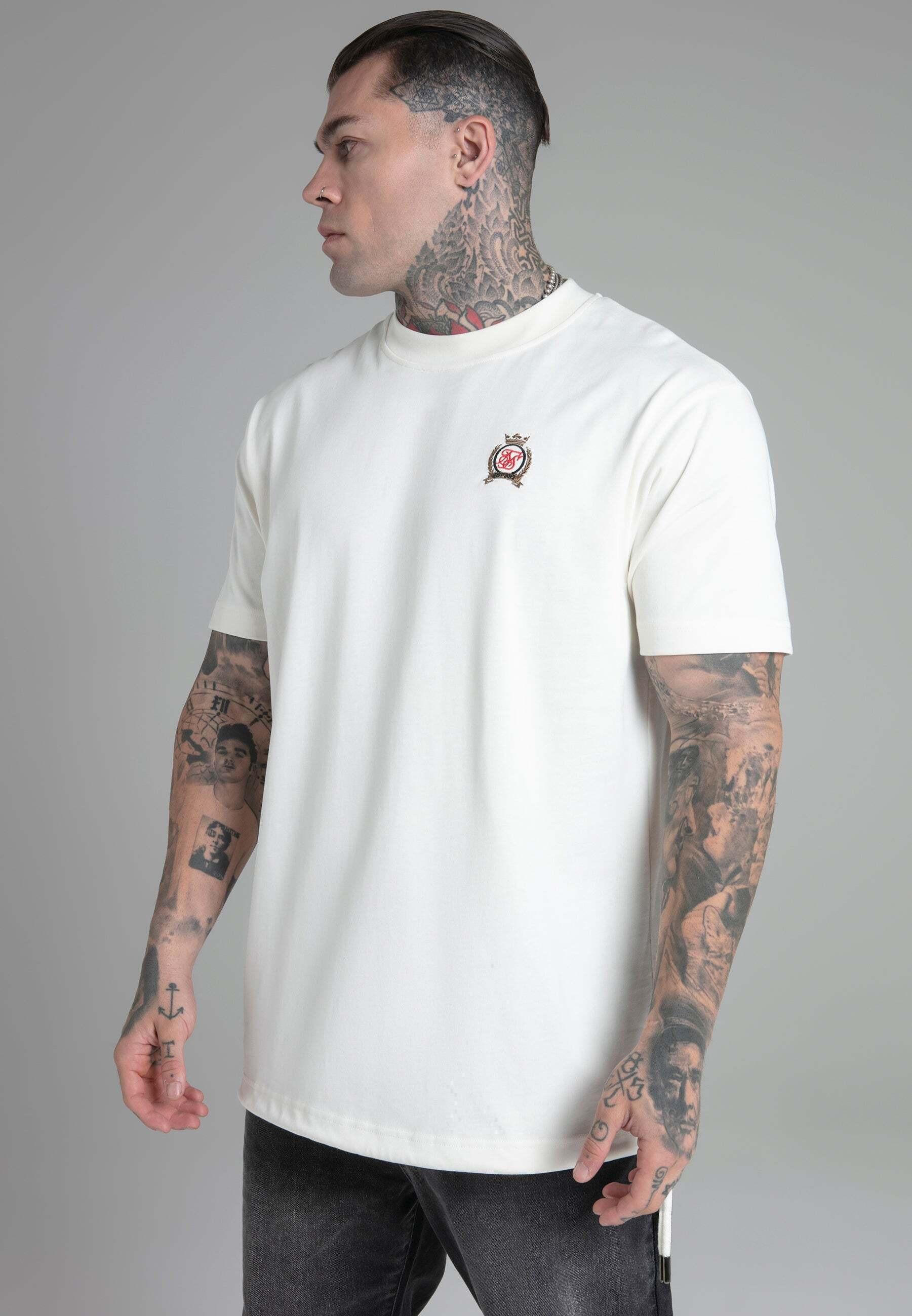 Sik Silk - T-Shirt Oversized in Ecru, für Herren, Beige, Größe XL von Sik Silk