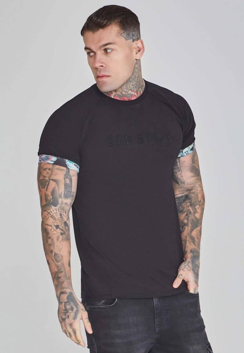 T-shirt Roll Sleeve T-shirt In Black Herren Schwarz L von Sik Silk