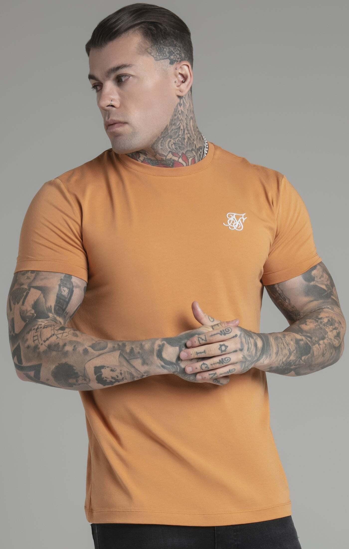 T-shirts Muscle Fit T-shirt Herren Gelb Bunt XL von Sik Silk
