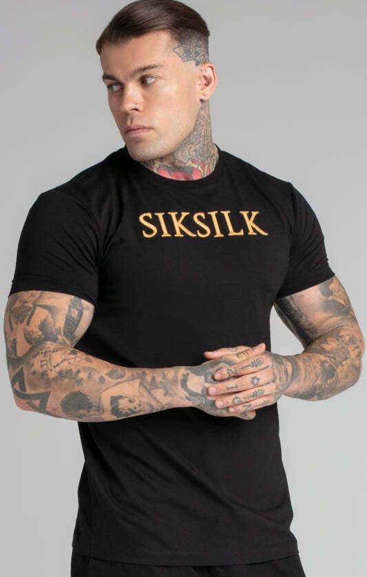 T-shirts Muscle Fit T-shirt Herren Schwarz M von Sik Silk