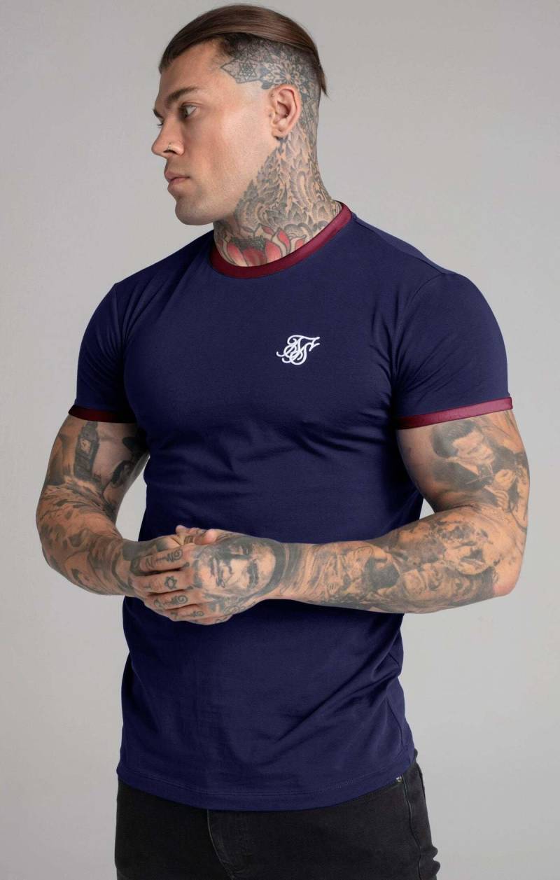 T-shirts Navy Short Sleeve Ringer T-shirt Herren Marine M von Sik Silk