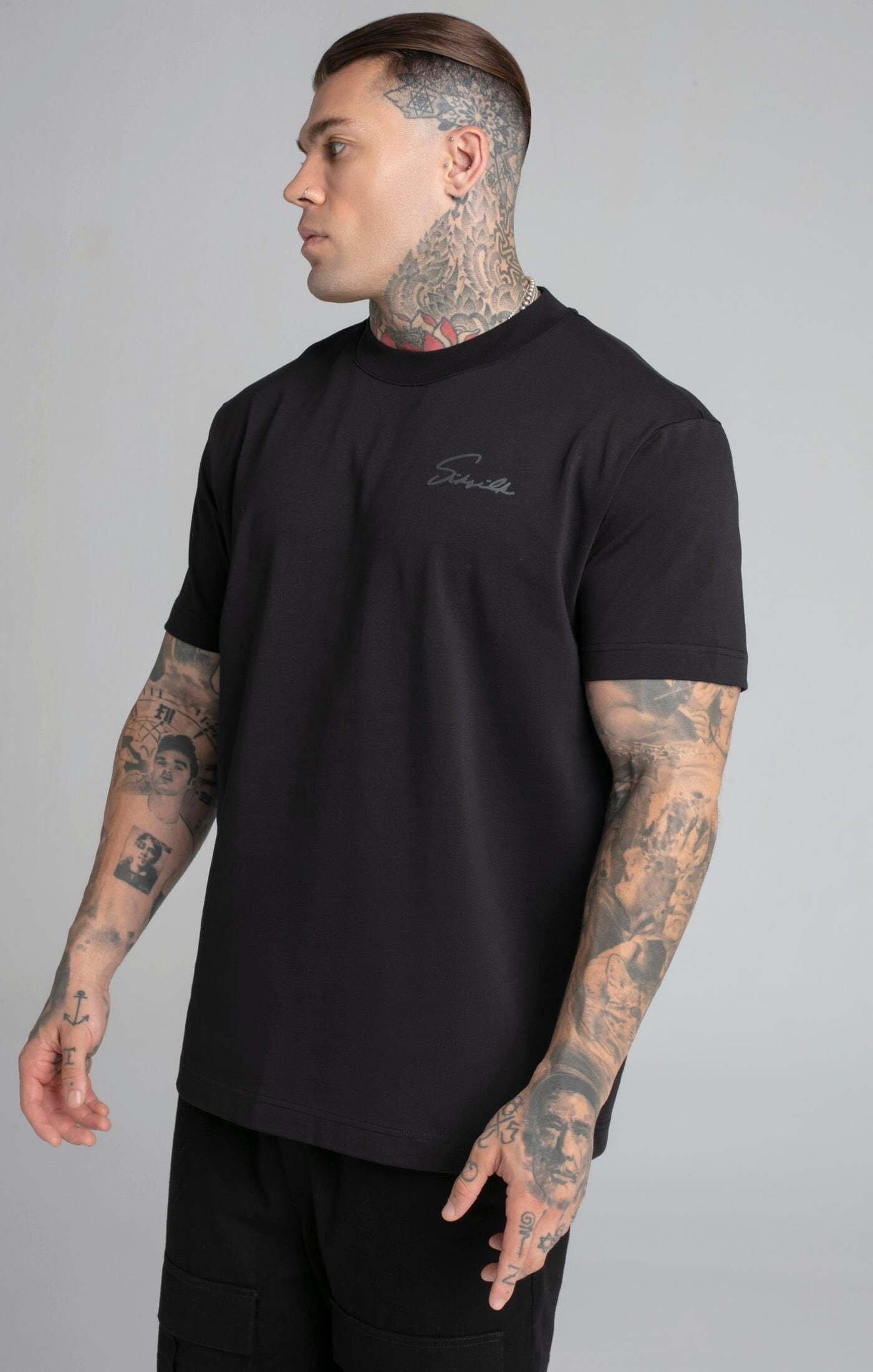 T-shirts Script T-shirt Herren Schwarz M von Sik Silk