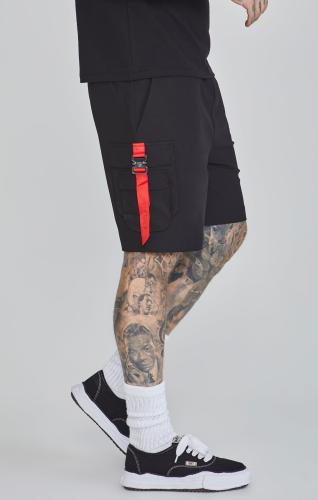 SikSilk Cargoshorts Flight Cargo Shorts - schwarz (Grösse: L) von SikSilk