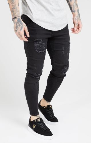 SikSilk Jeans Essential Distressed Skinny Jean - schwarz (Grösse: S) von SikSilk