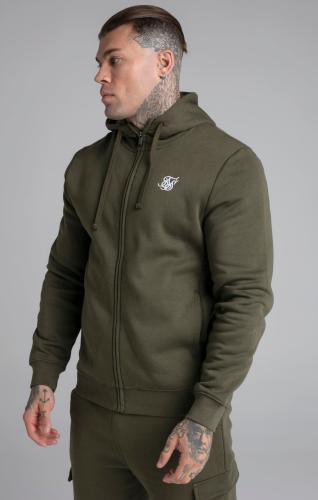 SikSilk Kapuzenpullover Khaki Essential Zip Through Funnel Hoodie - khaki (Grösse: L) von SikSilk