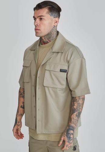 SikSilk Kurzarmhemd Flight Utility Shirt - grün (Grösse: S) von SikSilk