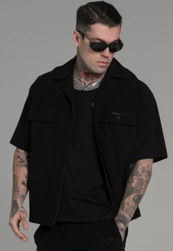 SikSilk Kurzarmhemd Utility Shirt in Black - schwarz (Grösse: M) von SikSilk