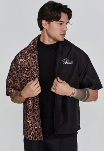 SikSilk Shirt Animal Print Shirt - schwarz (Grösse: L) von SikSilk