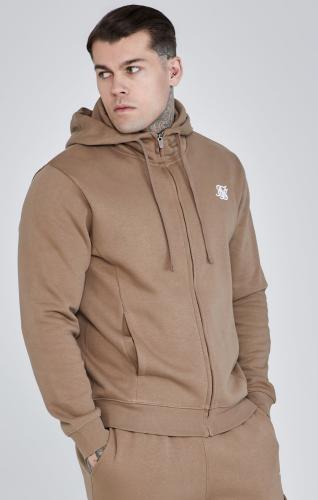 SikSilk Sweatjacken Essentials Full Zip Hoodie - braun (Grösse: L) von SikSilk