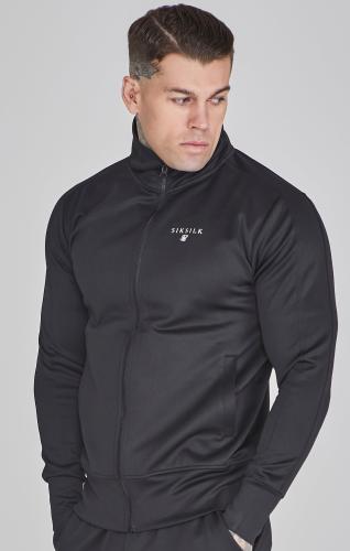 SikSilk Sweatjacken Essentials Poly Track Top - schwarz (Grösse: L) von SikSilk