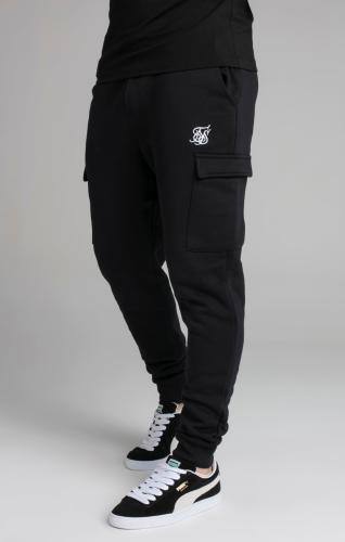 SikSilk Sweatpants Black Essential Cargo Jogger - schwarz (Grösse: L) von SikSilk