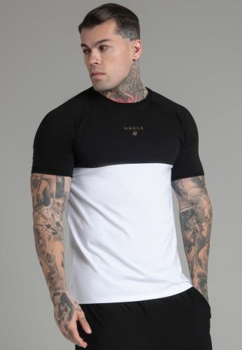 SikSilk T-Shirt Cut and Sew T-Shirt in Black, White - weiss (Grösse: L) von SikSilk