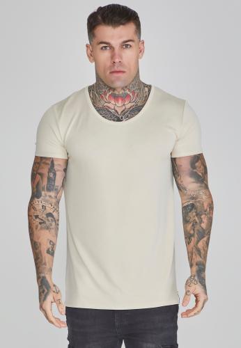 SikSilk T-Shirt Muscle Fit T-Shirt in Ecru - beige (Grösse: L) von SikSilk