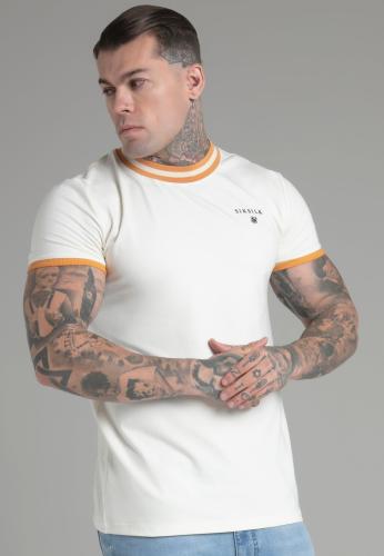 SikSilk T-Shirt Ringer T-Shirt in Ecru - beige (Grösse: L) von SikSilk