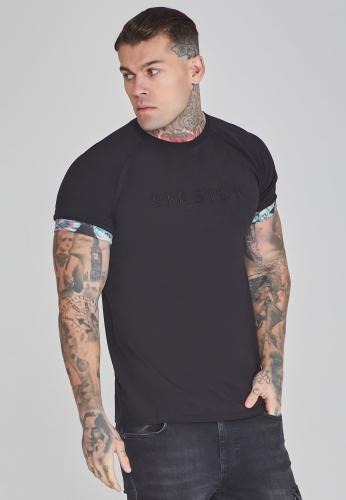 SikSilk T-Shirt Roll Sleeve T-Shirt in Black - schwarz (Grösse: L) von SikSilk