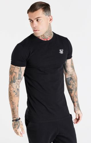 SikSilk T-Shirts Black Essential Short Sleeve Muscle Fit T-Shirt - schwarz (Grösse: L) von SikSilk