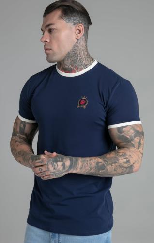 SikSilk T-Shirts Crest T-Shirt - blau (Grösse: M) von SikSilk