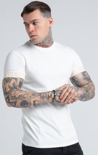 SikSilk T-Shirts Ecru Elastic Cuff T-Shirt - écru (Grösse: M) von SikSilk