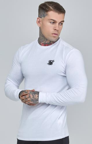 SikSilk T-Shirts Essentials Long Sleeve T-Shirt - weiss (Grösse: M) von SikSilk